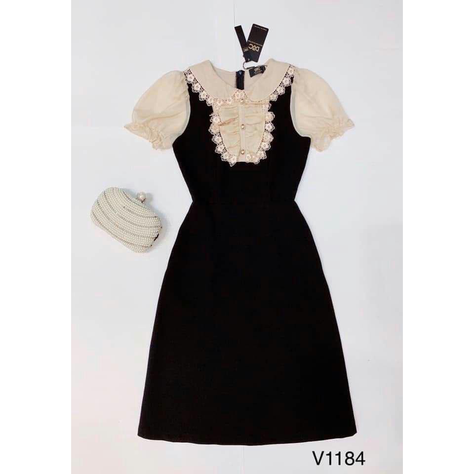 [ xả kho ] MiD Đầm suông tay ngắn cổ ren hoa V1184 Mie Design kèm ảnh thật