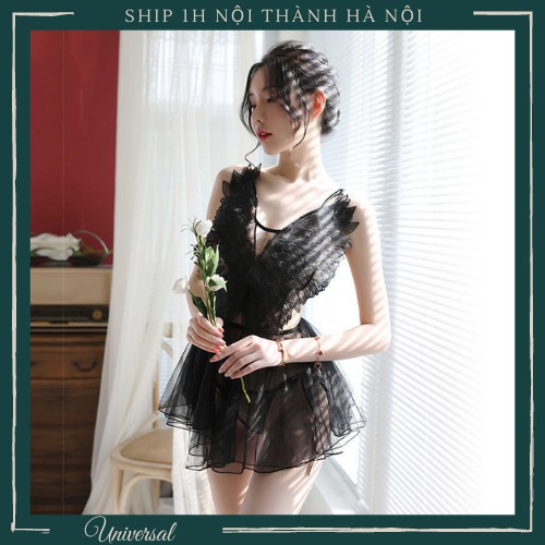 Bộ Váy Ngủ Sexy Cánh Thiên Thần Hở Lưng Gợi Cảm - Đồ Ngủ Sexy UNIVERSALXXX - DNS22
