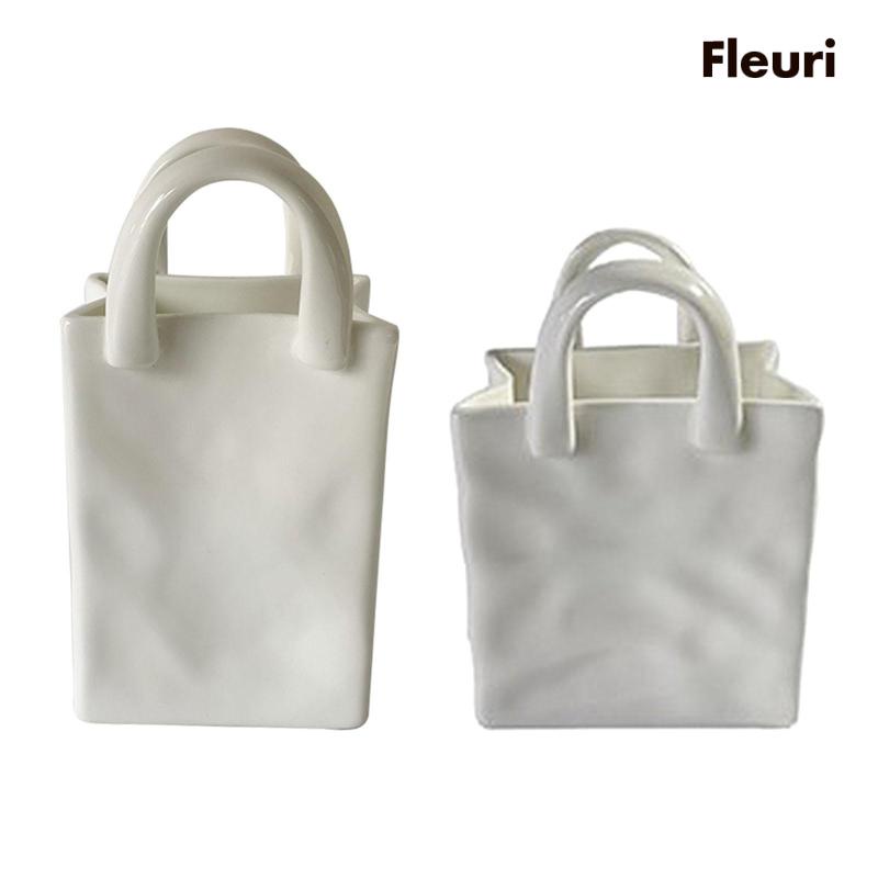 Lọ Hoa Gốm Hình Túi Xách Trang Trí Phòng Khách