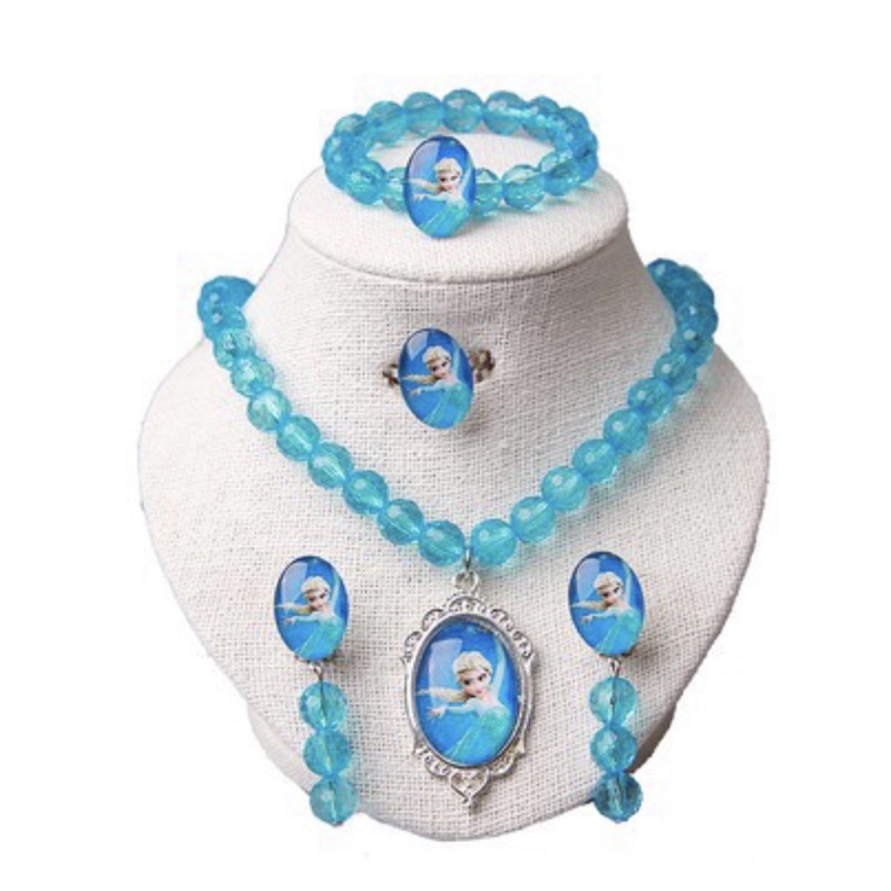 set phụ kiện trang sức cho bé hình elsa, ngựa pony - đồ chơi vòng cổ vòng tay bé gái, vòng cổ elsa, vòng cổ pony