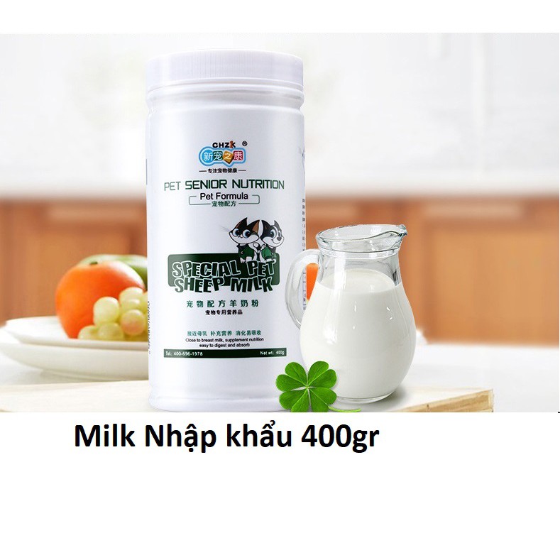 Sữa cho chó mèo nhập khẩu Hộp 400gr Sữa bột dành cho thú cưng sơ sinh và mới ốm dậy (BioMilk)