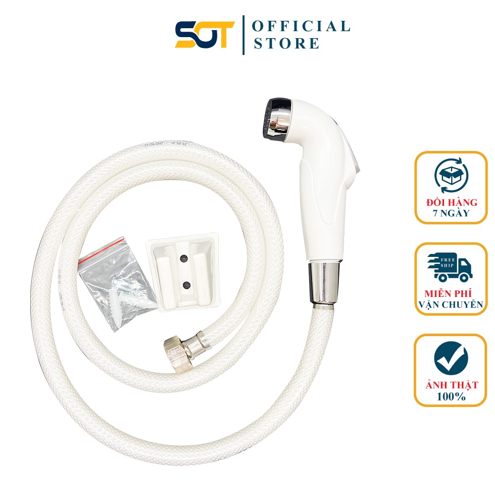 Bộ xịt vệ sinh, xịt nhà tắm nhựa trắng tay âm TĂNG ÁP ST-XVS11R