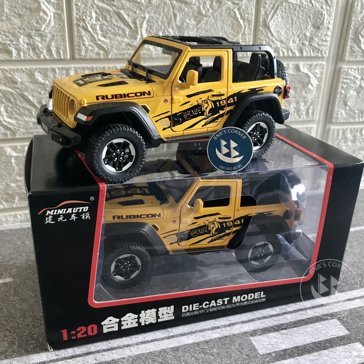 Mô hình xe Suv 1:24 Jeep Wrangler mui trần
