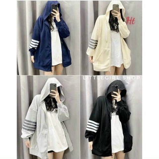 Áo Khoác Nỉ Sọc Tay Có Nón Mũ 2 Lớp Nam Nữ Cặp Đôi 💖FREESHIP RẺ ĐẸP💖 Kiểu Hoodie Thu Đông Unisex Có Dây Kéo Chống Nắng