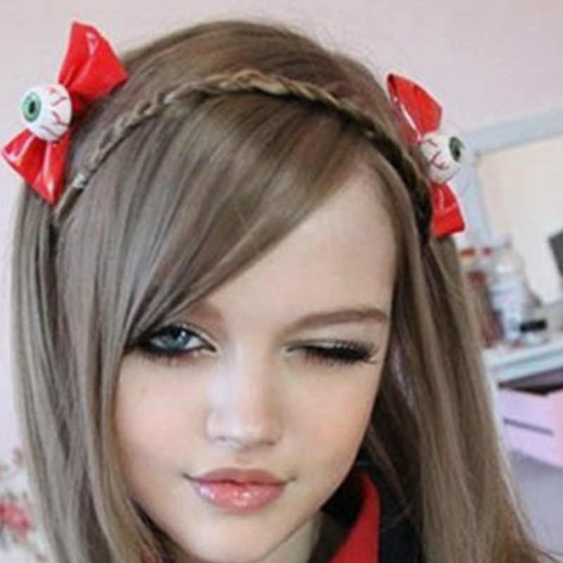 Kẹp Tóc Da Hình Đôi Mắt Điên Cuồng Hóa Trang Halloween