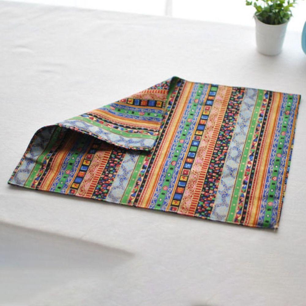 Tấm Lót Bàn Ăn Bằng Vải Lanh Cotton Cách Nhiệt Chống Trượt Họa Tiết Hình Học Nhiều Màu Tùy Chọn Trang Trí Tiệc Cưới