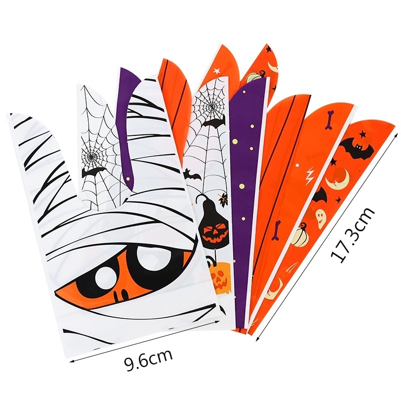 Set 50 Túi Đựng Bánh Kẹo Tự Làm Hình Bí Ngô Halloween