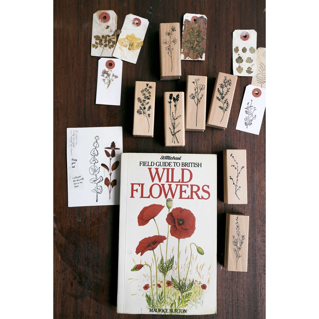 Con dấu gỗ - bộ Wild flowers