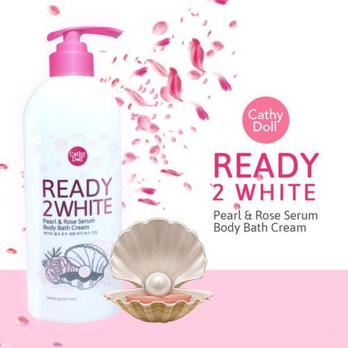 Sữa tắm cathy doll ready 2 white pearl &amp; rose serum body bath cream 500ml