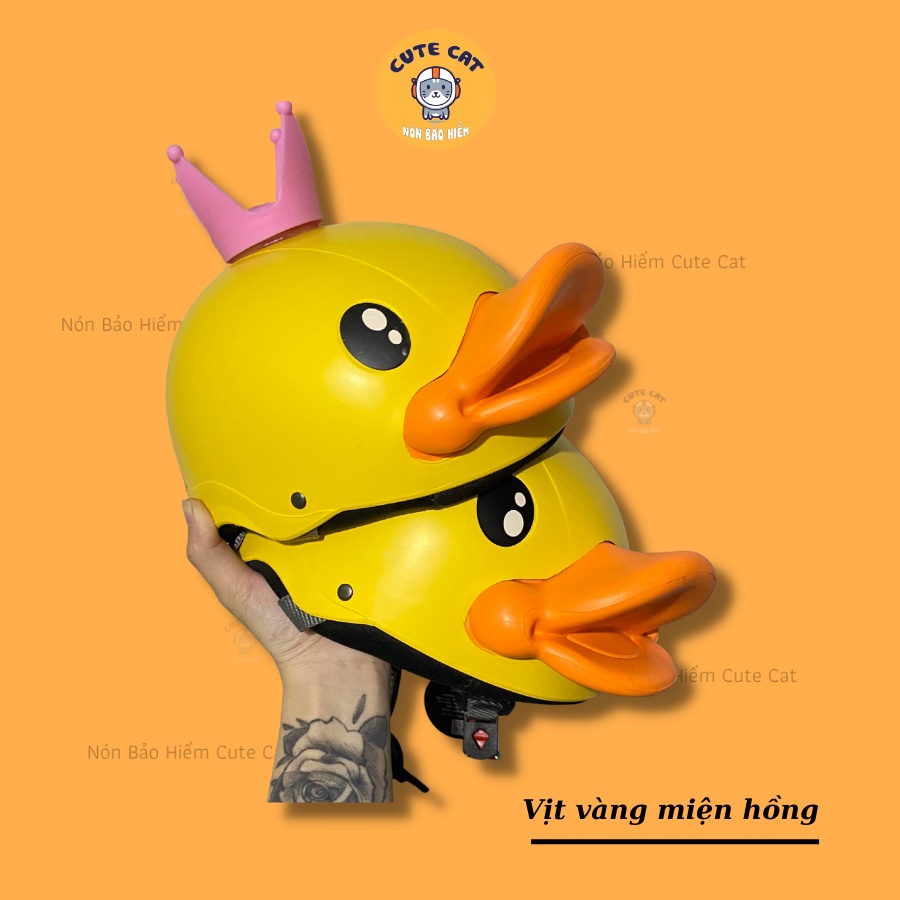 Nón Bảo Hiểm Vịt Vàng Dễ Thương, Mũ Bảo Hiểm Vịt Nhây B.Duck Có Màu Lựa Chọn, Nón Bảo Hiểm Vịt Vàng Cho Bé CUTE CAT