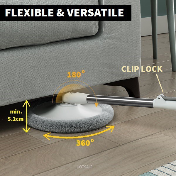 Bộ Cây Lau Nhà Đầu Tròn + Xô Bằng Sợi Nhỏ Khô Nhanh Tiện Dụng