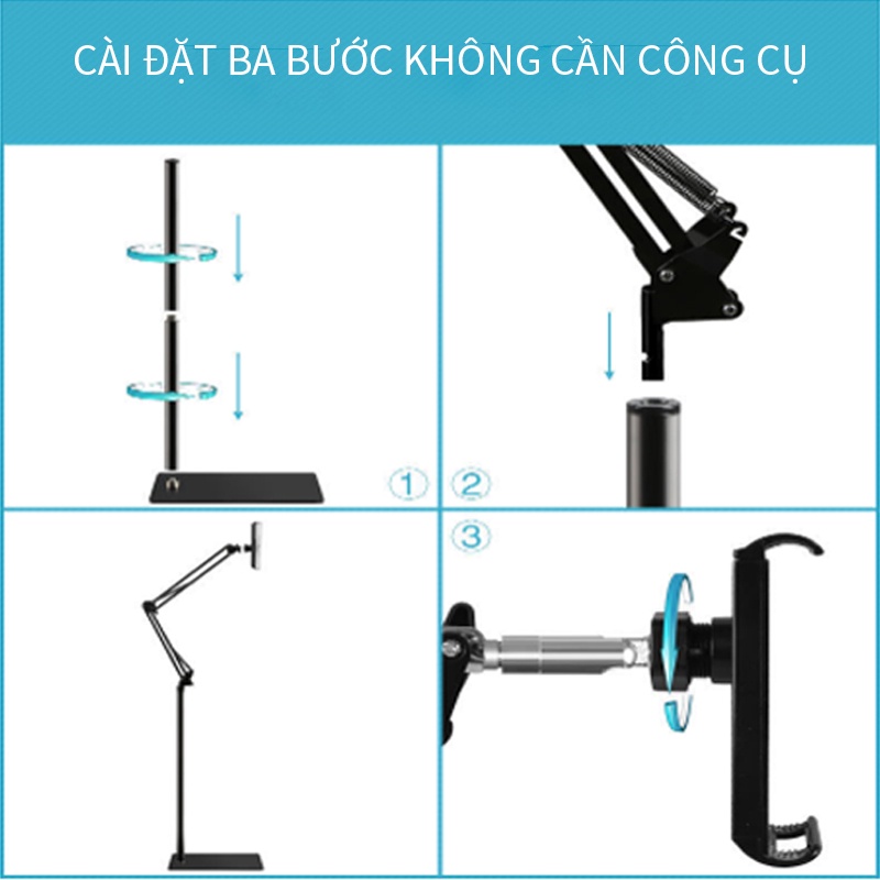 360 Xoay Lazy Arm Universal Nhôm Điện Thoại Di Động Và Máy Tính Bảng Giá Đỡ Lò Xo Giá Đỡ Sàn