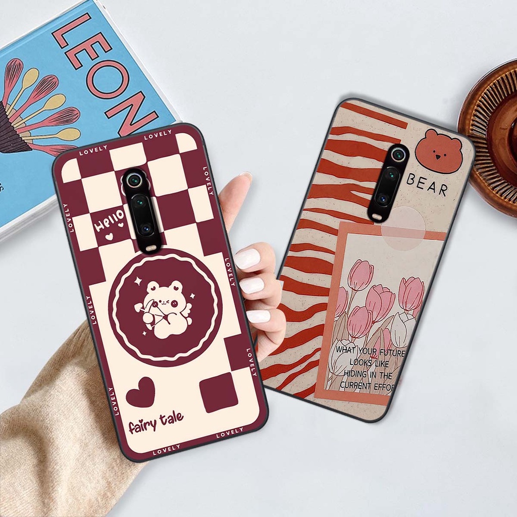 Ốp Xiaomi Redmi K20 / MI 9T gấu Bear rick caro vuông thời trang siêu đẹp