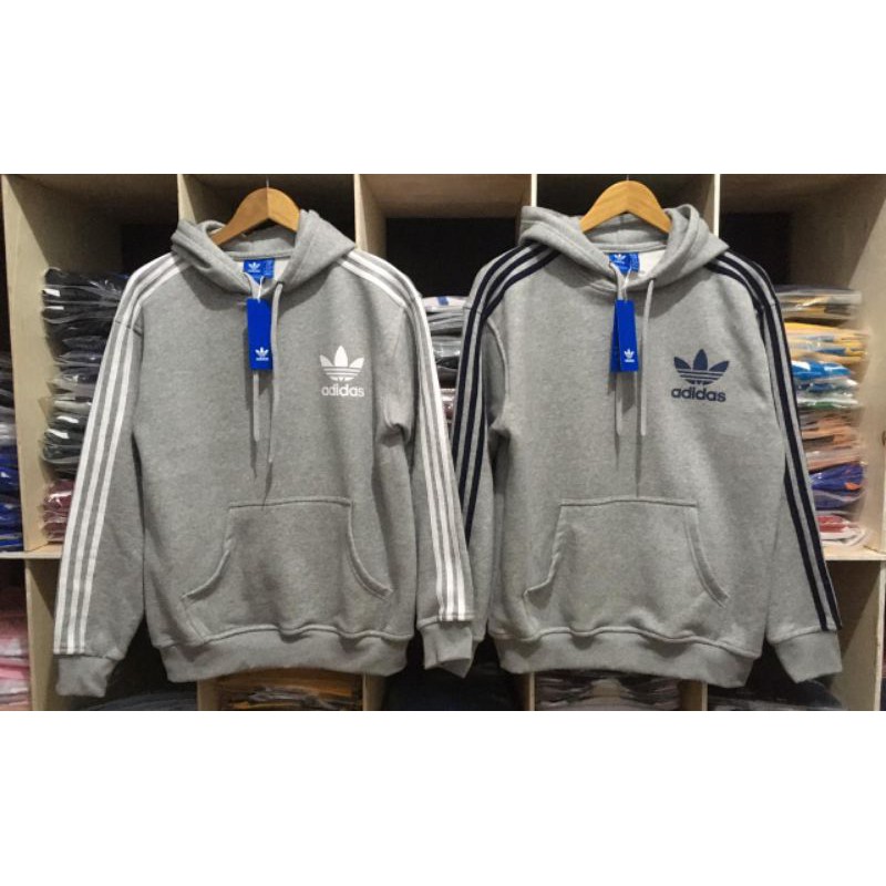 Áo Hoodie Adidas 3 Sọc (trắng / Xanh Navy)