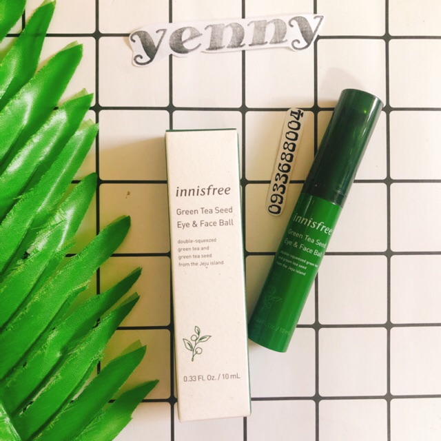 Cây Lăn Dưỡng Da Mắt Và Da Mặt Innisfree Green Tea Seed Eye &amp; Face Ball 10ml