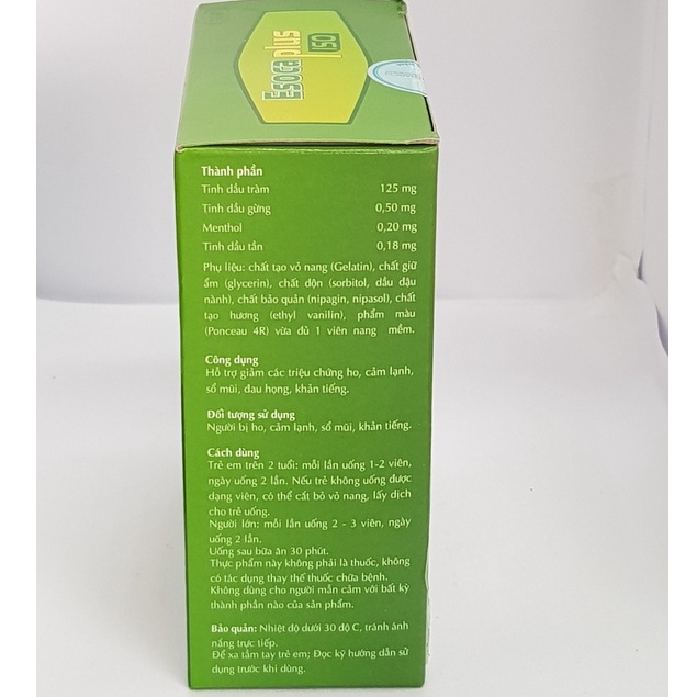 Esoca plus Isopharco – Hỗ trợ giảm ho do viêm họng, cảm lạnh, giảm đau rát họng (100 viên)