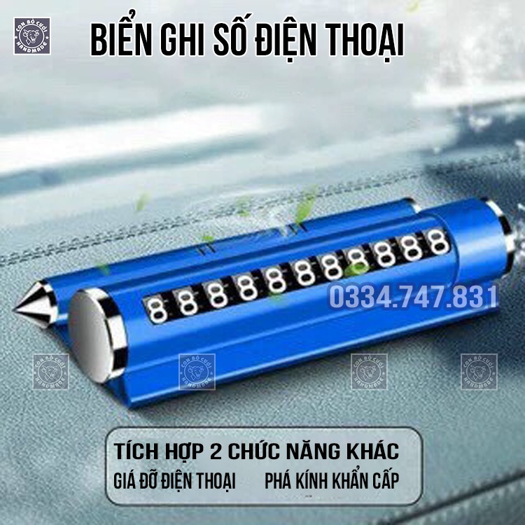 Bảng ghi số điện thoại có giá đỡ điện thoại phá kính lúc khẩn cấp 3 màu đen đỏ xanh dùng hiệu quả khi đỗ xe