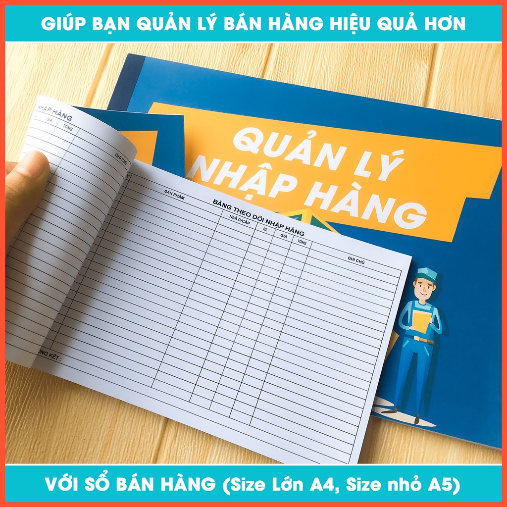 Sổ quản lý Nhập hàng / Sổ bán hàng Cơ Bản và Online A4 A5 - Sổ tay giúp quản lý bán hàng hiệu quả hơn