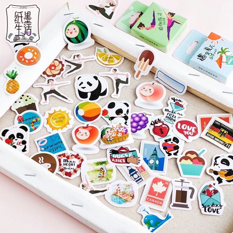 Hộp 40 sticker hình dán ngộ nghĩnh nhiều mẫu