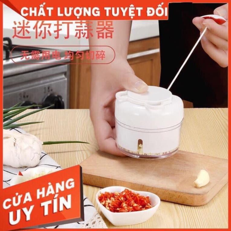 HOT - Dụng cụ xay tỏi ớt cầm tay đa năng thế hệ mới, Máy xay tỏi Kéo Tay Mẫu Mới. HCM.