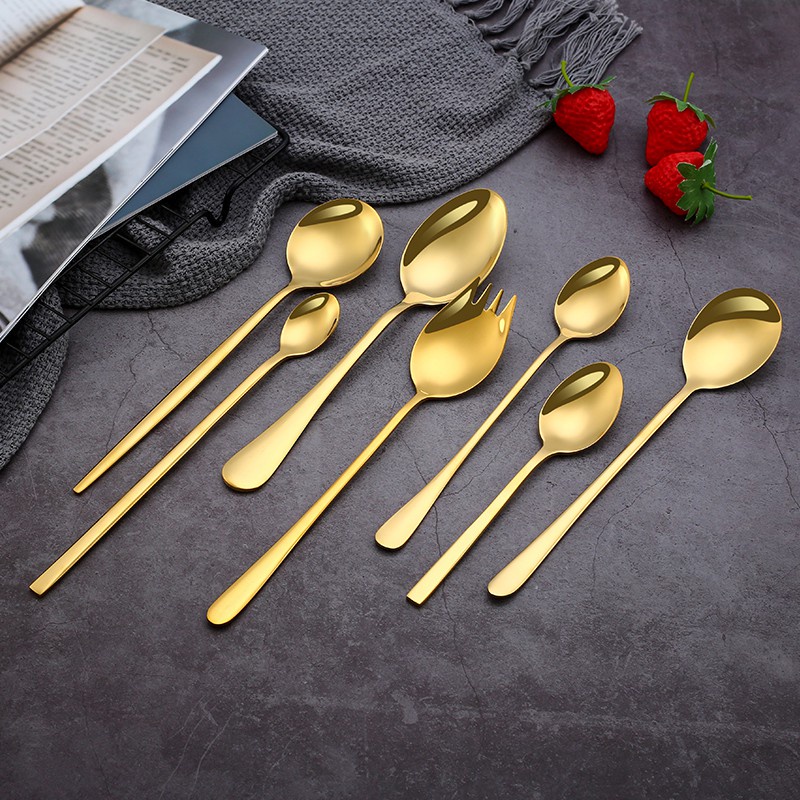 Muỗng cà phê KATELV thép không gỉ màu vàng phong cách Hàn Quốc tiện lợi