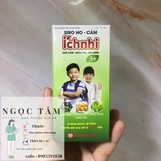 Siro ho cảm Ích Nhi 3+ chai hỗ trợ giải cảm, giảm ho, tiêu đờm, giảm sổ mũi, phòng cảm lạnh cho bé trên 3 tuổi