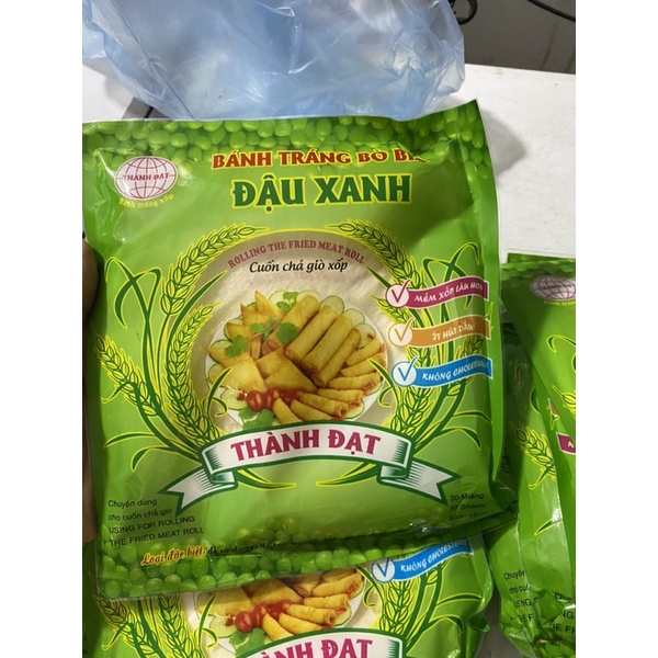 10 Bánh tráng bò bía đậu xanh xốp giòn gói 300 lá