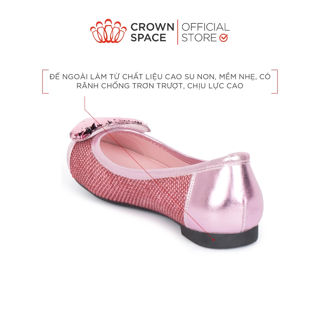 [Mã BMBAU300 giảm 7% đơn 499K] Giày Búp Bê Bé Gái Crown Space CRUK3102 cho bé 8-14 Tuổi