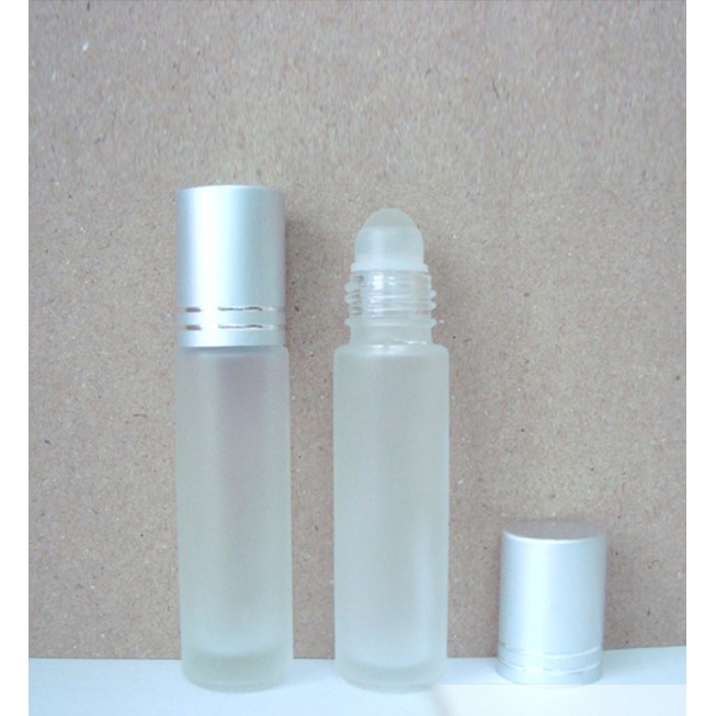 Vỏ Chai bi lăn 10ml thủy tinh  - nắp bạc