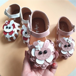 Giày sandal cho bé gái da siêu mềm hình mèo tai thỏ