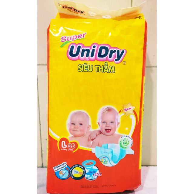 Bỉm dán UniDry ( L-38 miếng)
