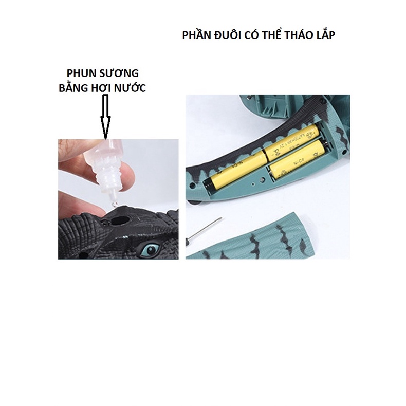 Đồ chơi khủng long cho trẻ em, đẻ trứng, phun sương, có đèn chiếu, khủng long bạo chúa tiếng gầm như thật