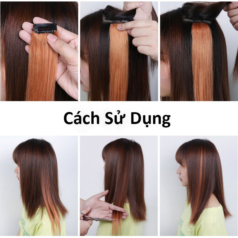 Tóc giả đẹp Bivota tóc kẹp dài nhiều màu phong cách Hàn Quốc cực xinh TO21