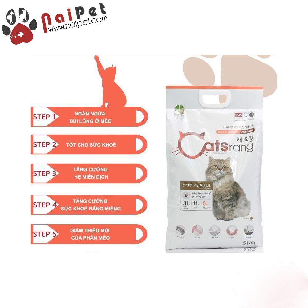 Thức ăn Hạt Cho Mèo Mọi Lứa Tuổi Catsrang Hàn Quốc 5kg