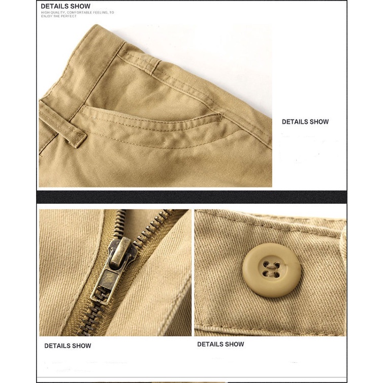 Quần lính túi hộp HNS25 kaki cotton bền đẹp - 6 màu cơ bản xanh, đen, xám, nâu, kaki