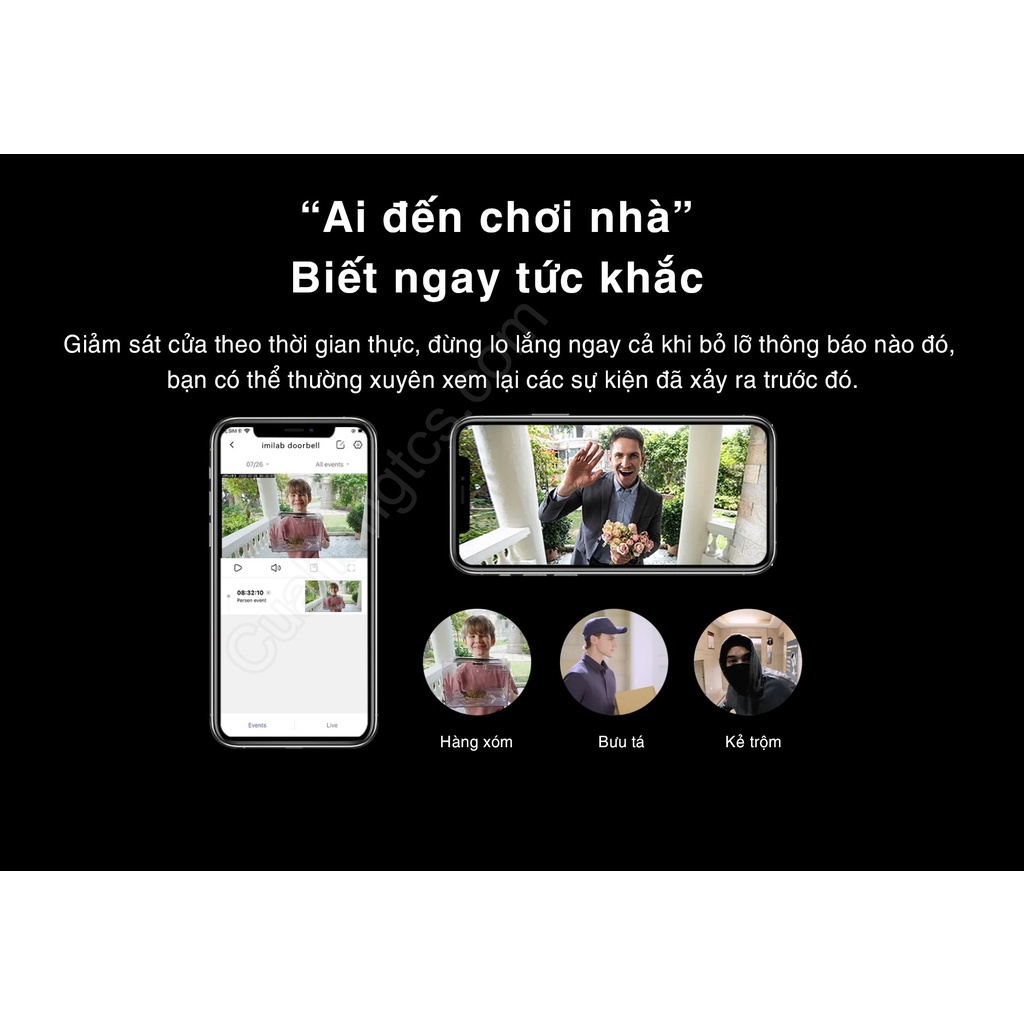 Chuông cửa không dây tích hợp camera 2.5k Xiaomi IMILAB - Bản quốc tế