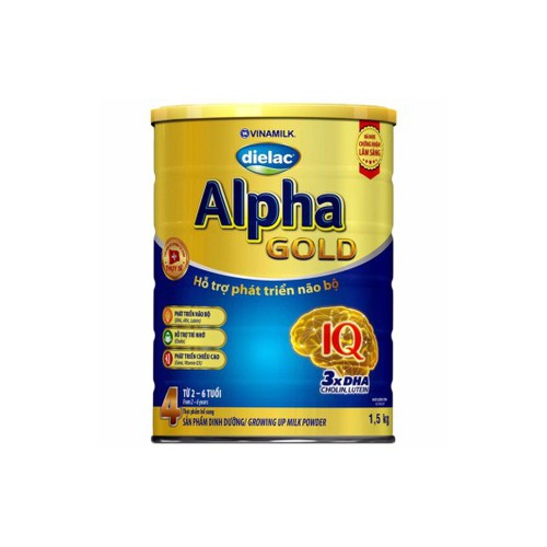 Sữa bột Vinamilk Dielac Alpha Gold IQ Step 4 - 1.5kg (Hộp thiếc) Date 2023