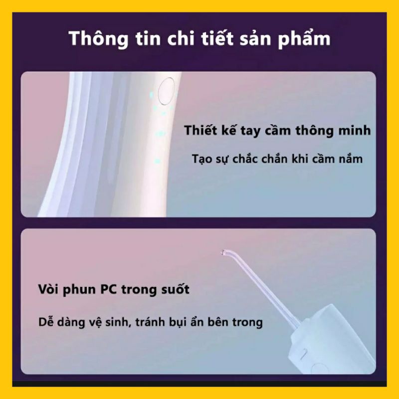 Máy tăm nước Xiaomi Enpuly ML8 pin 30 ngày, chống nước IPX7, bình chứa nước lớn 250ML, áp suất nước 140PSI, 2 vòi