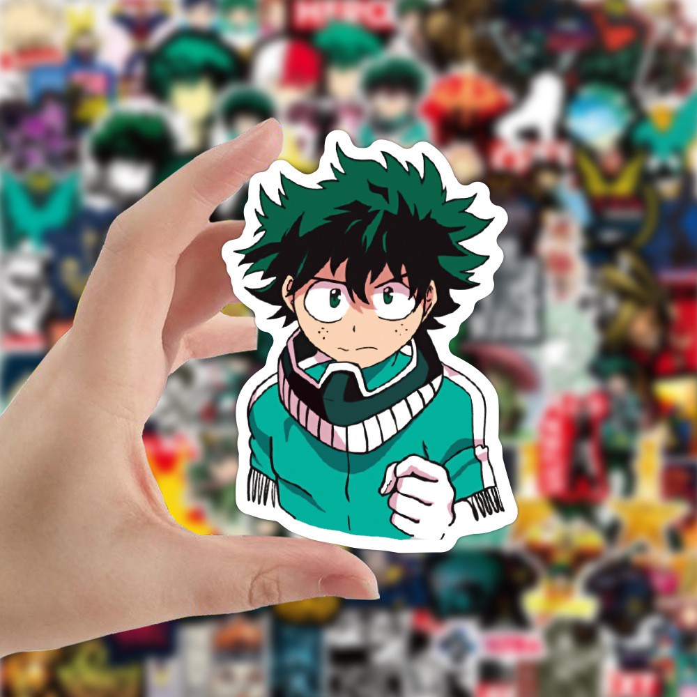 Bộ 100/50/25/10 miếng dán hình ảnh phim anime My Hero Academia dùng để trang trí laptop/ván trượt