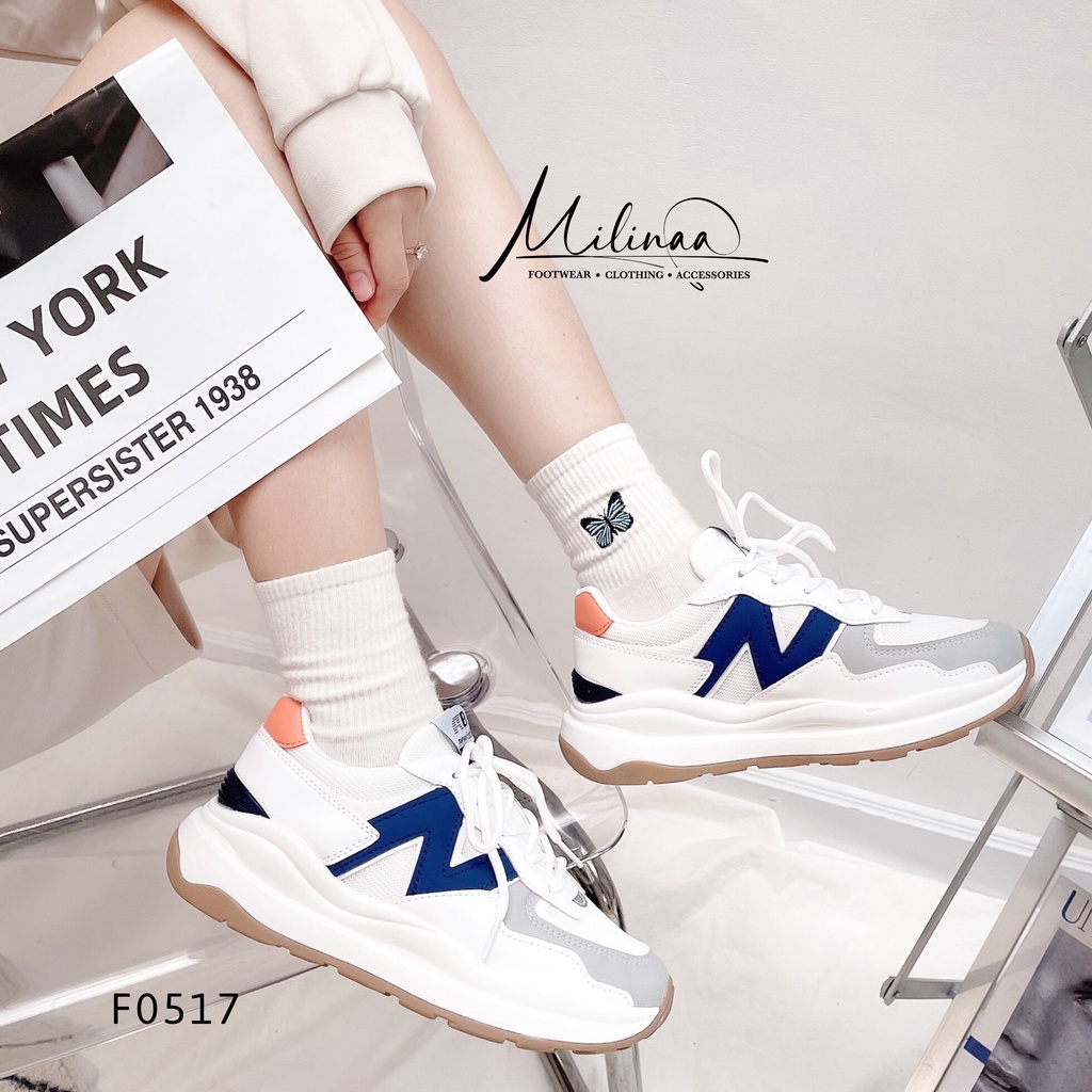 GIÀY THỂ THAO NỮ ĐẾ ĐÔN 3P CỘT DÂY CHỮ N 6601 F0517