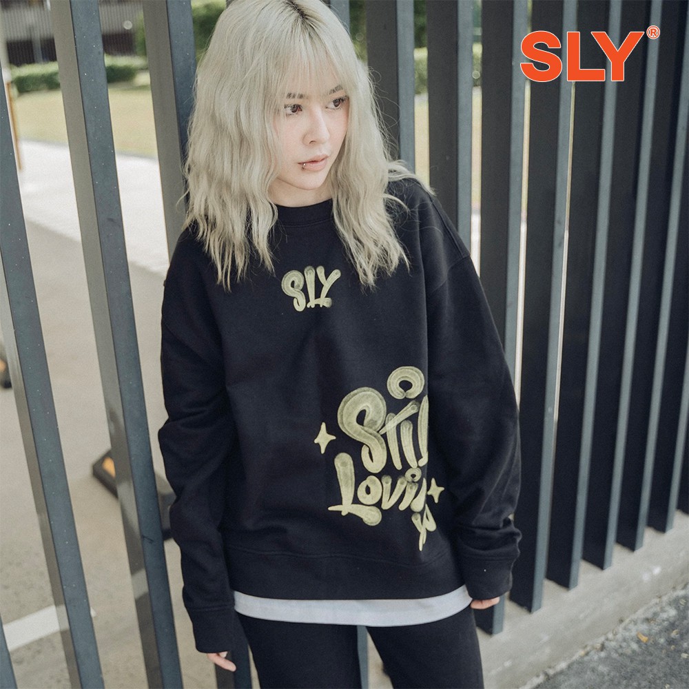 ÁO SWEATER NỈ CHÂN CUA SLY GRAFFITI ĐEN