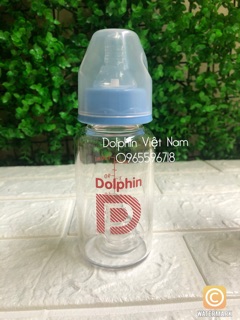 Bình sữa thuỷ tinh 120ml/240ml Dolphin