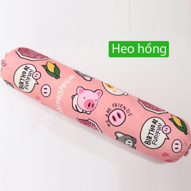 (1vỏ + 1 ruột bông trắng) Gối ôm cotton 35× 100cm- Shop ga gối đẹp