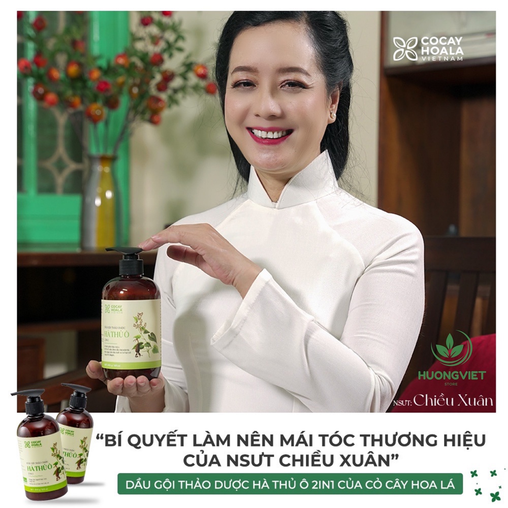 Dầu Gội Hà Thủ Ô Cỏ Cây Hoa Lá 450ml Đen Tóc Thảo Dược Cao Cấp Thiên Nhiên Organic Phục Hồi Ngăn Rụng Dưỡng Tóc Mềm Mượt | BigBuy360 - bigbuy360.vn