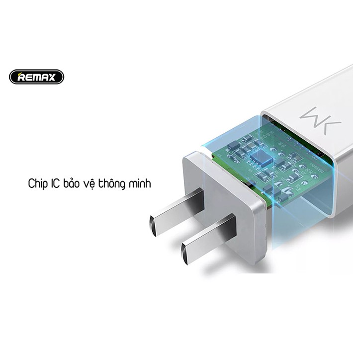 Củ sạc 1 cổng USB hỗ trợ sạc nhanh công nghệ cao QC 3.0 Remax Wp-u52 -Hàng phân phối chính hãng Giá rẻ nhất shopee