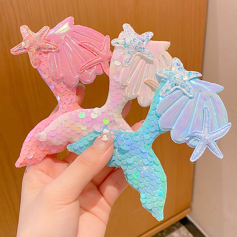 Kẹp Tóc Mái Bằng Sequin Họa Tiết Hoạt Hình Phong Cách Hàn Quốc Cho Bé Gái