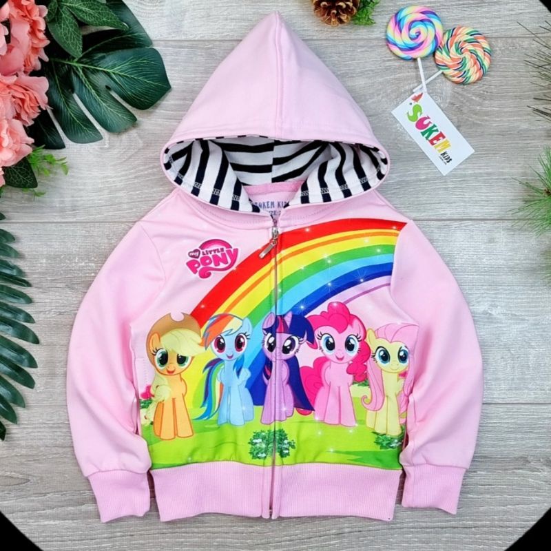 Áo khoác ngựa Pony cầu vồng chống nắng cho bé gái thun da cá cao cấp mềm mịn thu hè size đại