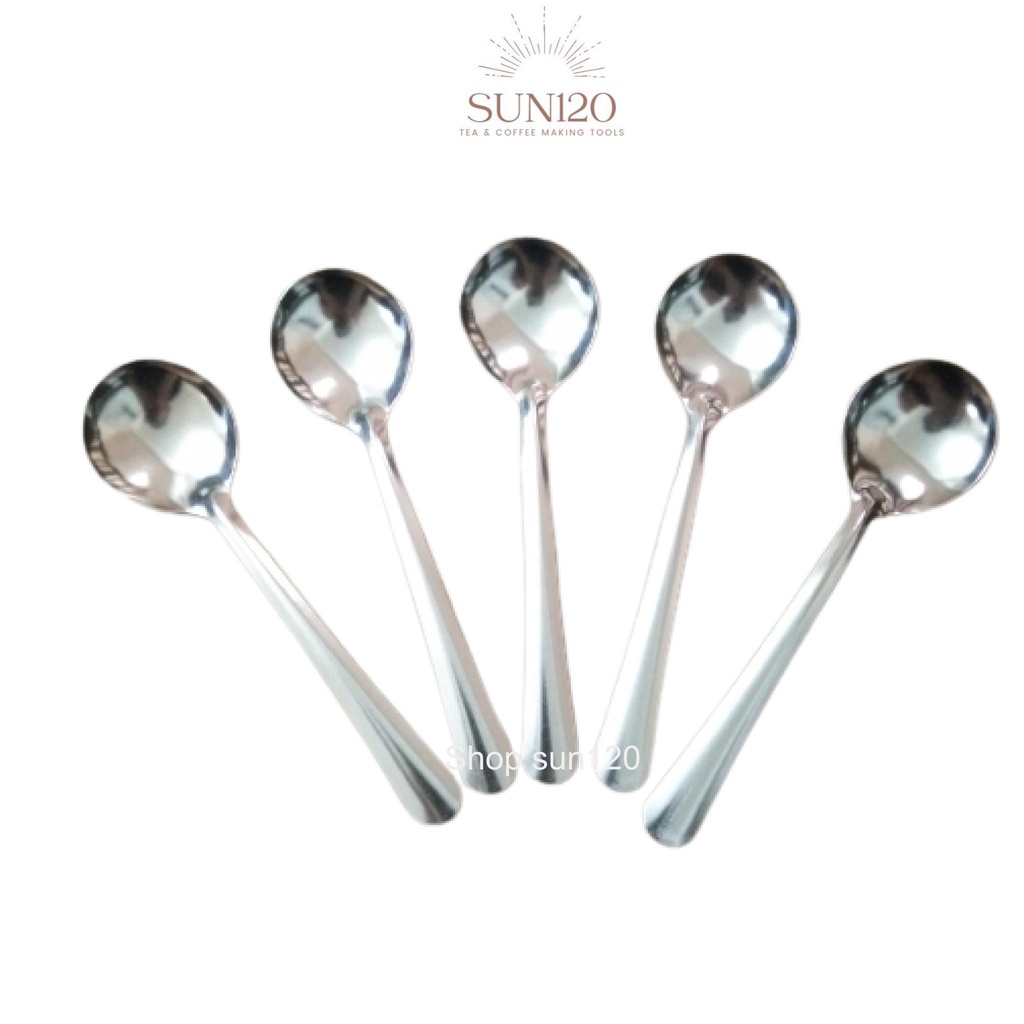 Thìa inox ăn cơm cháo súp cán dài đầu tròn dài 17.5cm