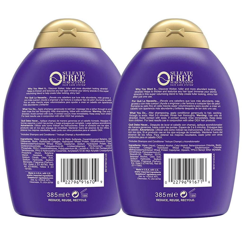 Dầu Gội & Dầu Xả OGX Thick & Full Bổ Sung Biotin Collagen Cho Tóc 385ml_HKT shop