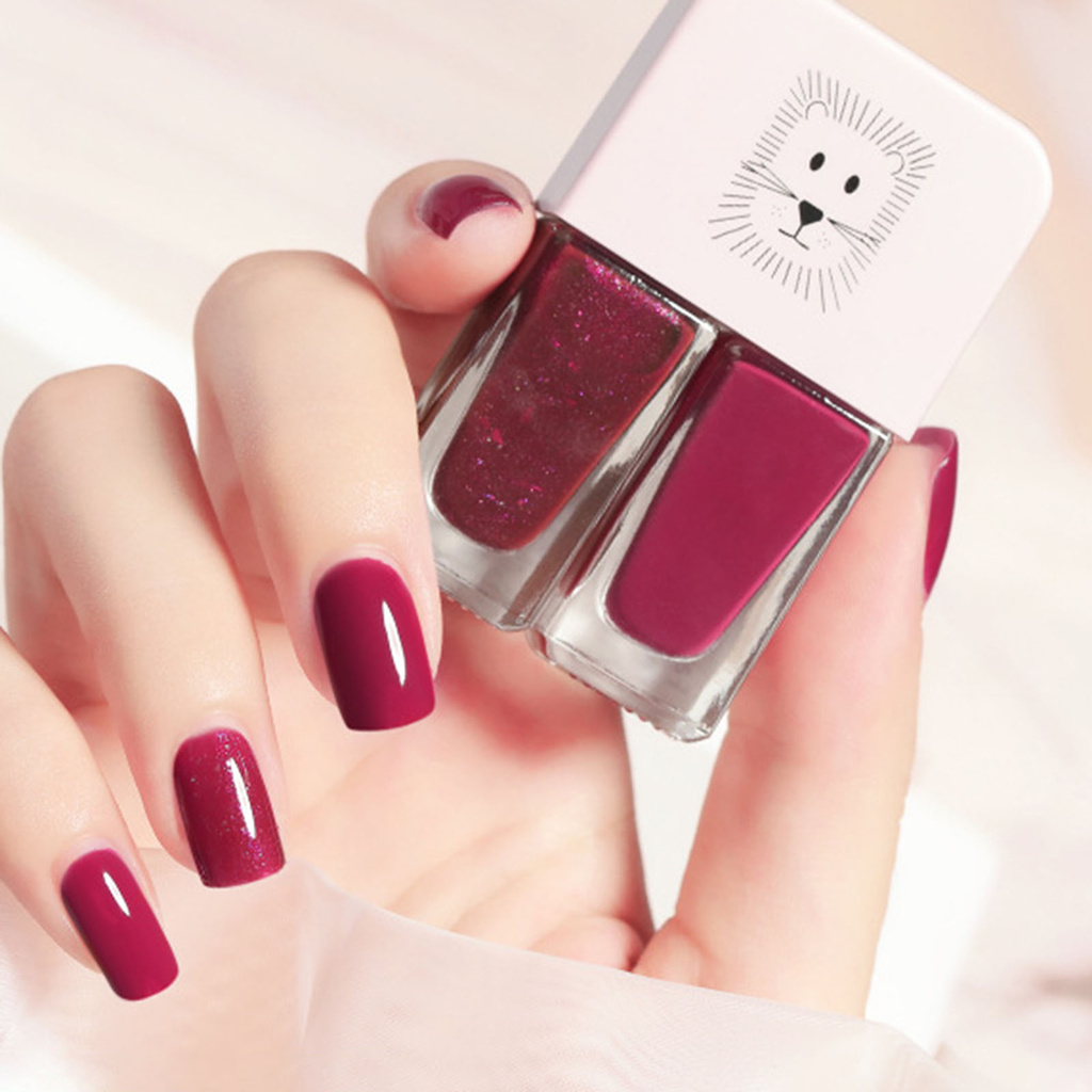 [Hàng mới về] Sơn móng tay màu lì bằng resin nhanh khô chống thấm nước 6ml x 2 dùng làm đẹp cao cấp